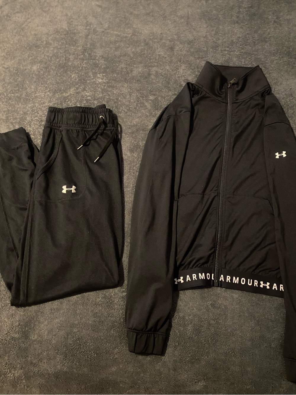 Under Armour Black Women’s Track Pant and Zip-Up Jacket Set